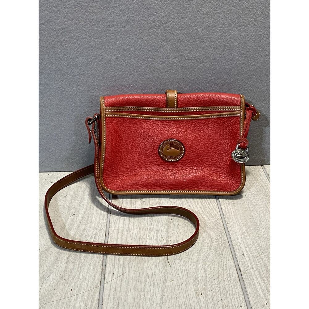 Vintage 90s Dooney & Bourke All Weather Leather Surrey Crossbody Bag Purse